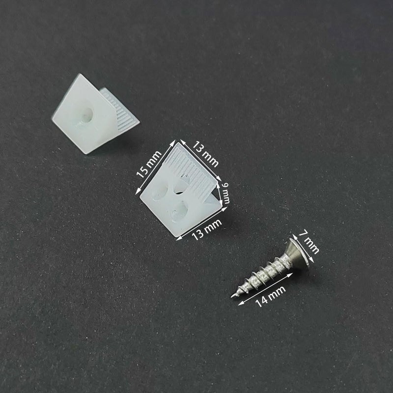 ZTEOFO 100 قطعة من مثبتات زوايا البلاستيك، دعائم دعم قاع الأدراج المتدلية، دعامات دعم قاع الأدراج، أوتاد إصلاح، أوتاد إصلاح بلاستيكية للأدراج. - Image 3
